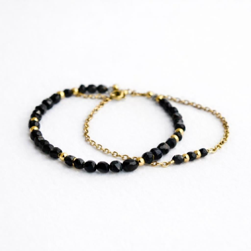 Bracelet duo - Piton de la fournaise - obsidienne