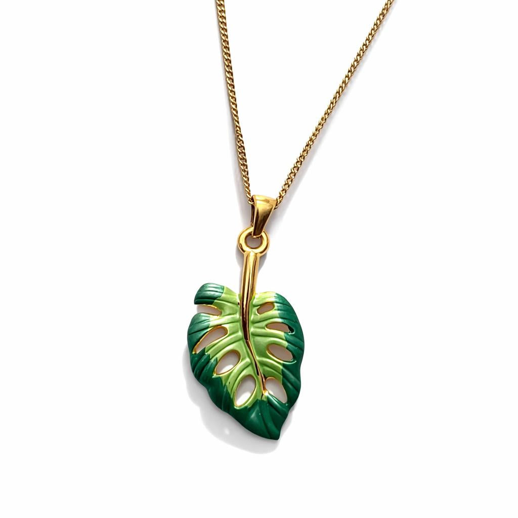 Collier - monstera coloré