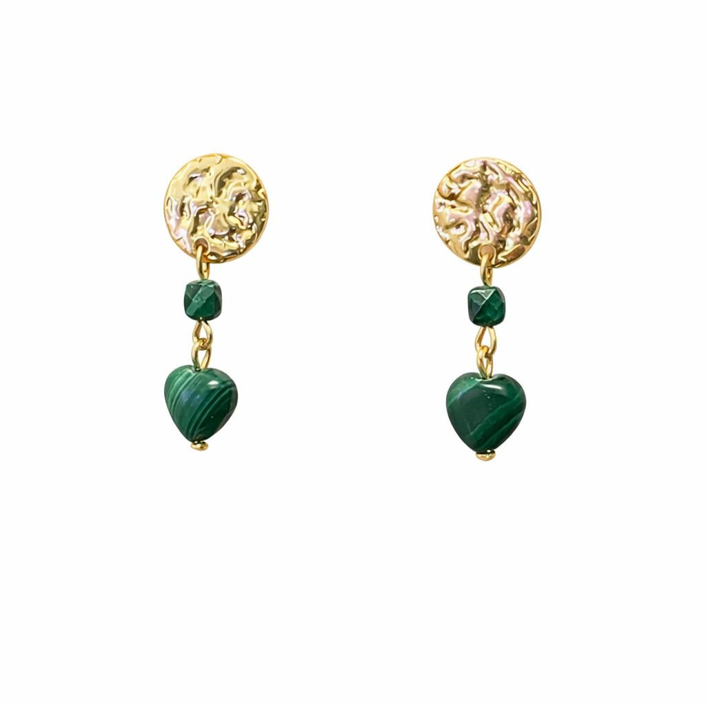 Boucle d'oreille - Bébour - Malachite