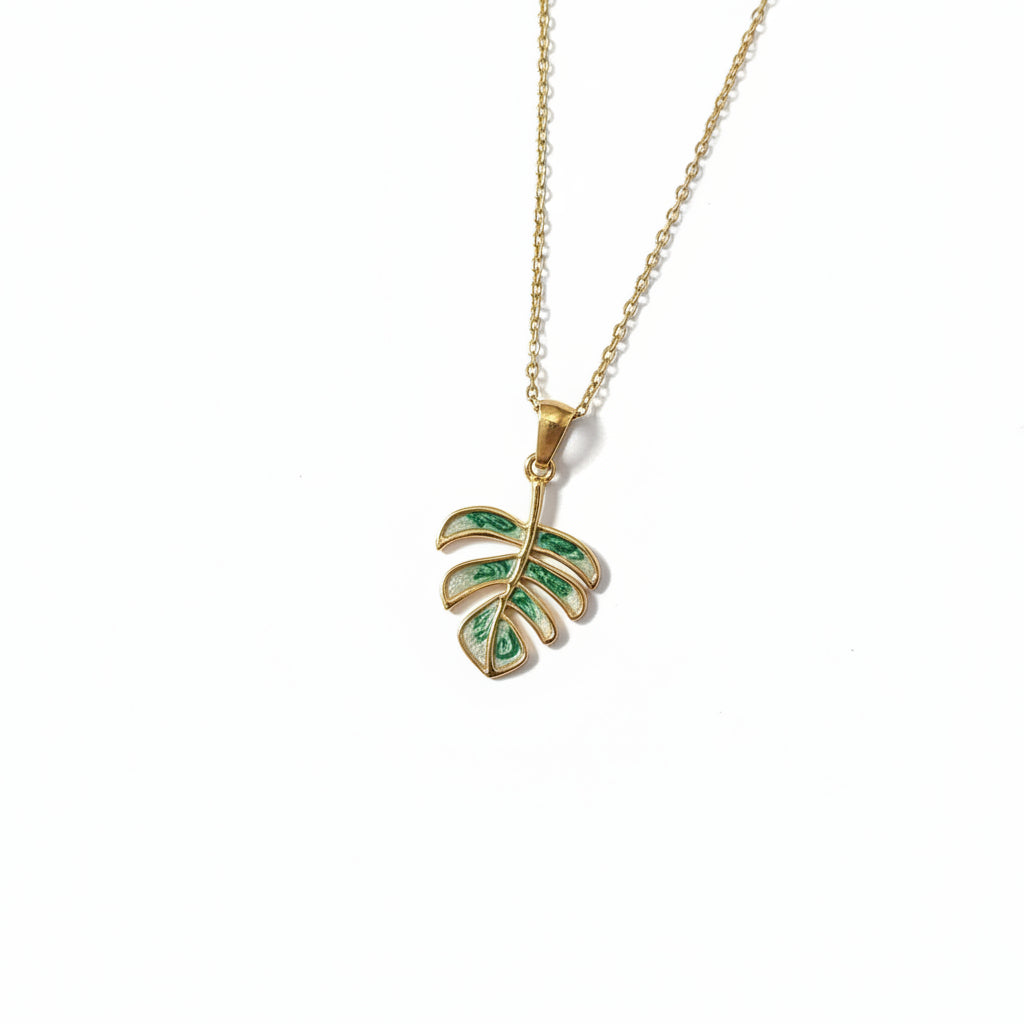 Collier - monstera nacré