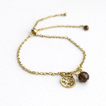 Bracelet breloque - Piton Maido - Quartz fumé