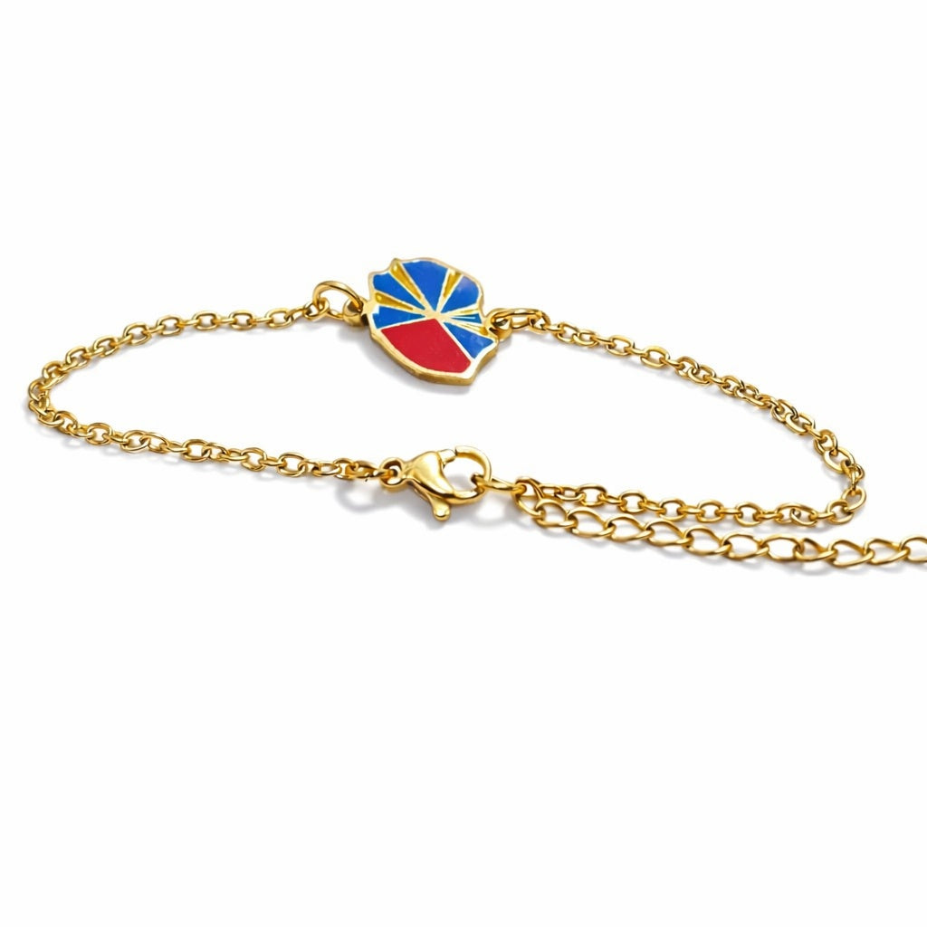 Bracelet carte de l'île de la réunion au couleur du drapeau de la Réunion