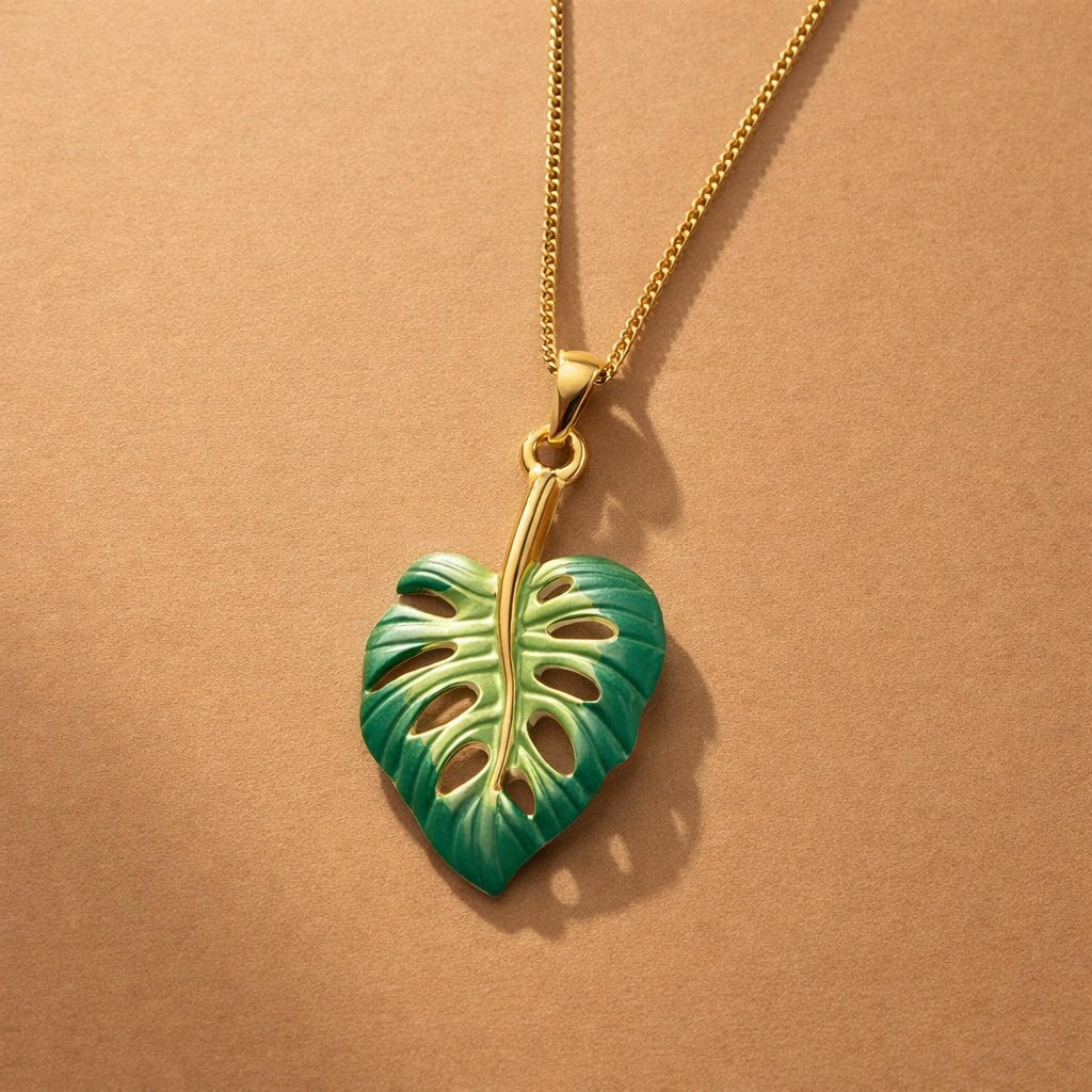Collier - monstera coloré