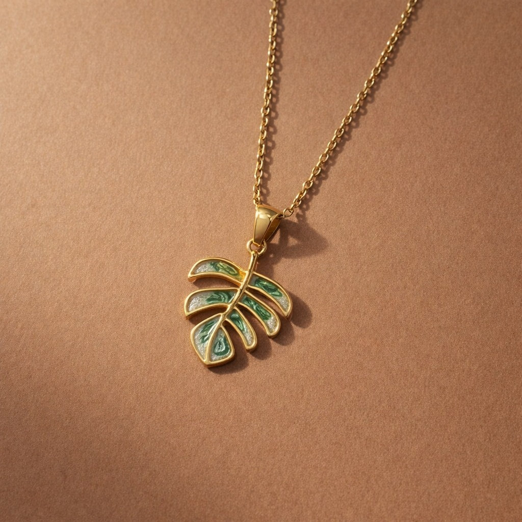 Collier - monstera nacré