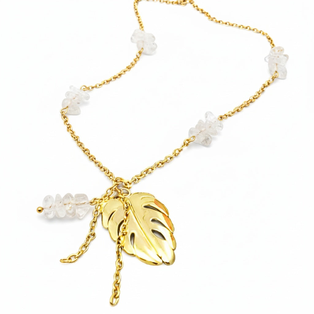 Collier copeaux - Piton des Neiges - Cristal de Roche | Monstera