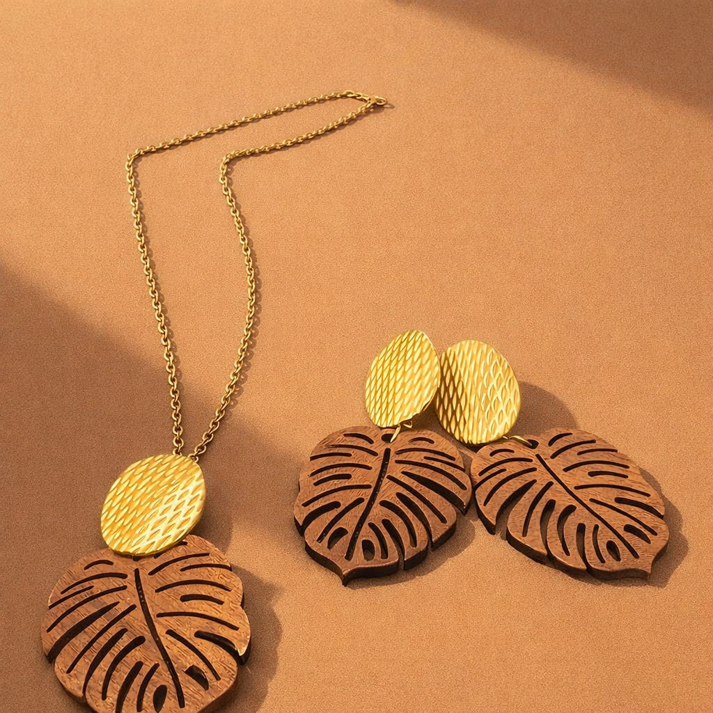 Parure - monstera bois