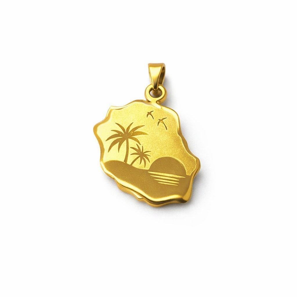 Pendentif carte de l'île de la réunion