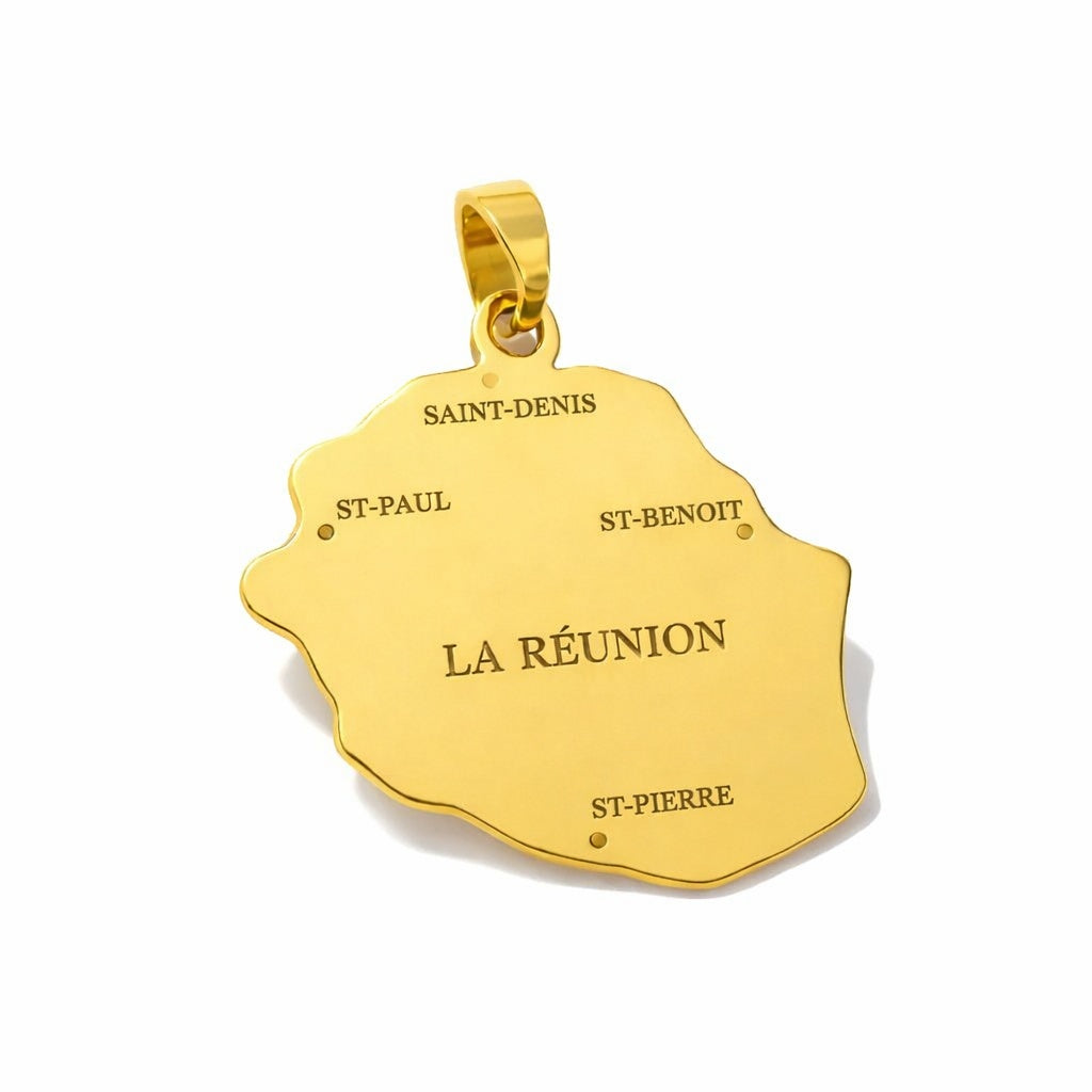 Pendentif carte de l'île de la réunion - Légende lieu