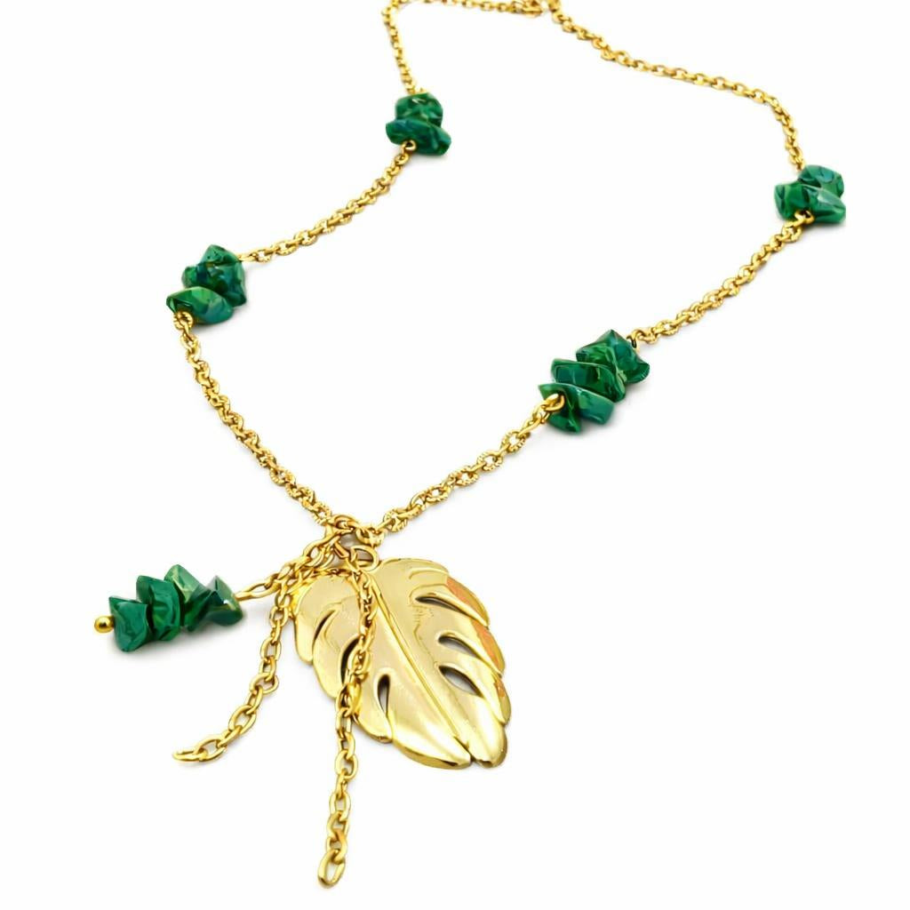 Collier copeaux- Bébour - Malachite | Monstera