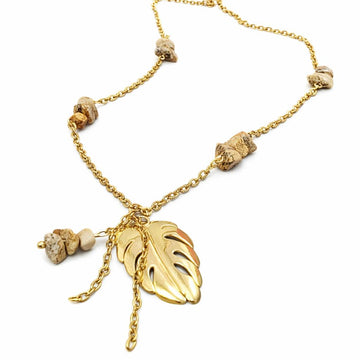 Collier copeaux - Dos d’Âne – Jaspe Paysage | Monstera