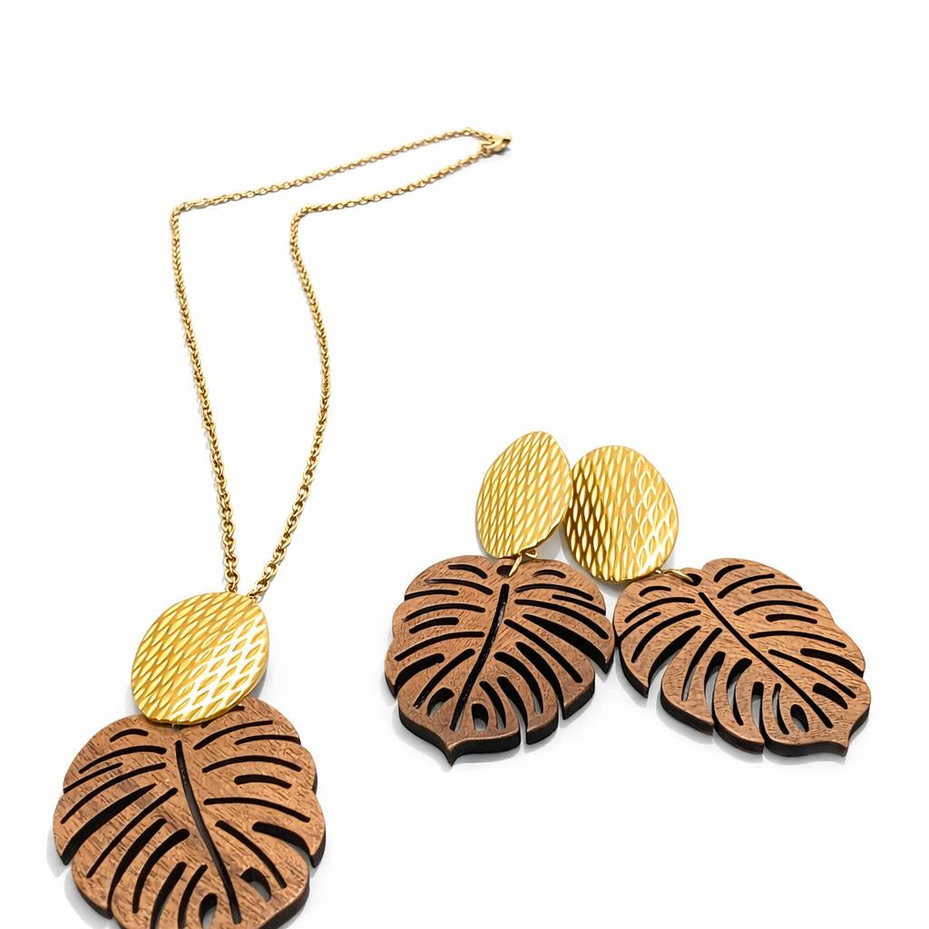 Parure - monstera bois