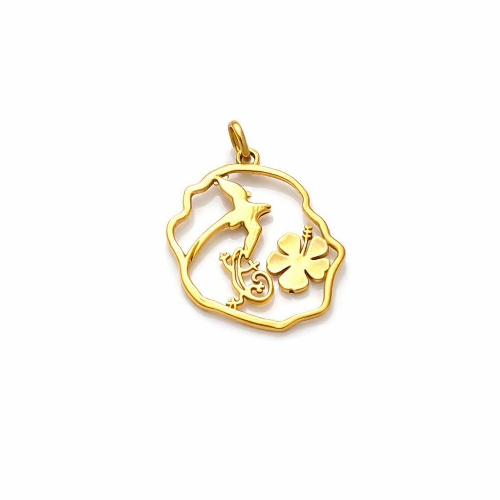 Pendentif carte de l'île de la réunion symbole tropical